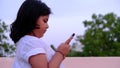 Little girl using a smart phone