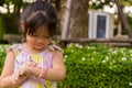 Little Girl Using Smartwatch or Smart Watch / Young Girl with Smartwatch or Smart Watch