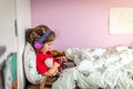 Little girl using a tablet