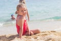 Little Girl Vacation Sea Royalty Free Stock Photo