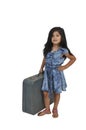 Little Girl Vacation with a suitcase Royalty Free Stock Photo