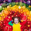 Healthy fruit and vegetable nutrition for kids Royalty Free Stock Photo