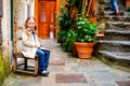 Little girl in Vernazza village in Cinque Terre Royalty Free Stock Photo