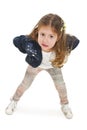 Little girl in very bad mood - hysterics. Sticking tongue out Royalty Free Stock Photo