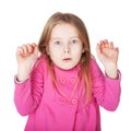 The little girl very surprised Royalty Free Stock Photo