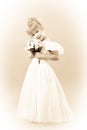 Little girl vintage portrait valentine Royalty Free Stock Photo