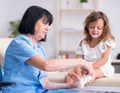 Little girl visiting old female doctor Royalty Free Stock Photo