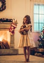 Little girl waiting for Christmas Royalty Free Stock Photo