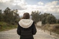 Little Girl Walking Alone Royalty Free Stock Photo