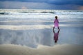 Little girl watching the ocean Royalty Free Stock Photo