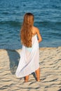 Little girl watching the sea Royalty Free Stock Photo