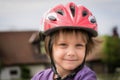 Little Girl Wear Sports Helmet Royalty Free Stock Photo