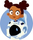 Little Girl Wearing an Astronaut Costume Vector Illustration Royalty Free Stock Photo