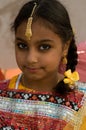 Little girl wearing colorful Omani dress