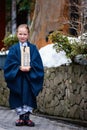 Little girl wearing yukata