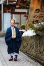 Little girl wearing yukata