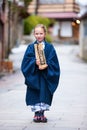 Little girl wearing yukata