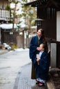 Little girl wearing yukata