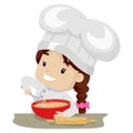 Little Girl whisking Flour