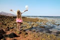 Little girl with white balloon