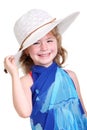 Little girl in a white bonnet