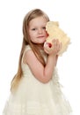 Little girl in white dress Royalty Free Stock Photo