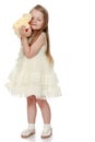 Little girl in white dress Royalty Free Stock Photo