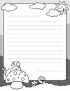 Little girl write a letter page
