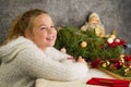 Little girl writes a letter to Santa Claus. Emotions: joy, happiness, thoughtfulness, fatigue ... Christmas should be hurried soon