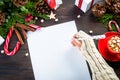 Little girl writing letter to Santa Claus at ÃÂ¡hristmas Royalty Free Stock Photo