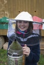 Little girl - young beekeeper