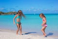 Little girls enjoy their summer vacation on the Royalty Free Stock Photo