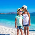 Little girls enjoy their summer vacation on the Royalty Free Stock Photo