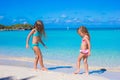 Little girls enjoy their summer vacation on the Royalty Free Stock Photo