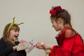 Little girls fighting over a toy Royalty Free Stock Photo