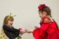 Little girls fighting over a toy Royalty Free Stock Photo