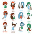 Little girls in the form of zodiac signs. Royalty Free Stock Photo