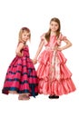 Little girls in a long dress Royalty Free Stock Photo