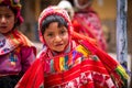 Little girls in national clothing in Cusco