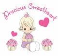 little girls_precious sweetheart vector art