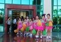 Little girls ready to dance in the children show in Saigon, Vietnam