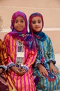 Little girls wearing colorful Omani dress