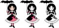 Little goth emo girl with umbrella Royalty Free Stock Photo