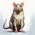 Realistic Rat Character Illustration With Impressionistic Colors