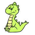 Little green dinosaur minimalism character illustration cartoon