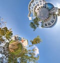 Little green planets 360 panoramic view