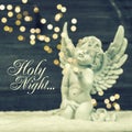 Little guardian angel with shiny lights. christmas decoration Royalty Free Stock Photo