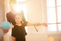 Little Gymnast with Ball Royalty Free Stock Photo