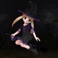 Little Hallowen Witch #01 Royalty Free Stock Photo