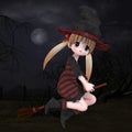 Little Hallowen Witch #02 Royalty Free Stock Photo